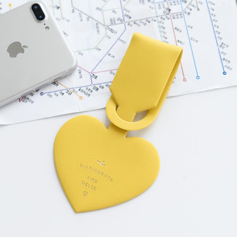 Simple Heart Shape Leather Luggage Tag Women Travel Suitcase ID Address Holder Girls Baggage Tags Boarding Bag Portable Label