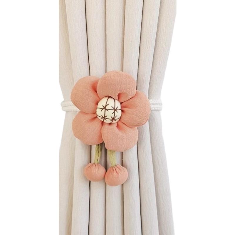 Drape Tieback Holders Curtain Tiebacks Flower Curtain Buckles Rope Decorative Curtain Holdbacks for Office Home Decors