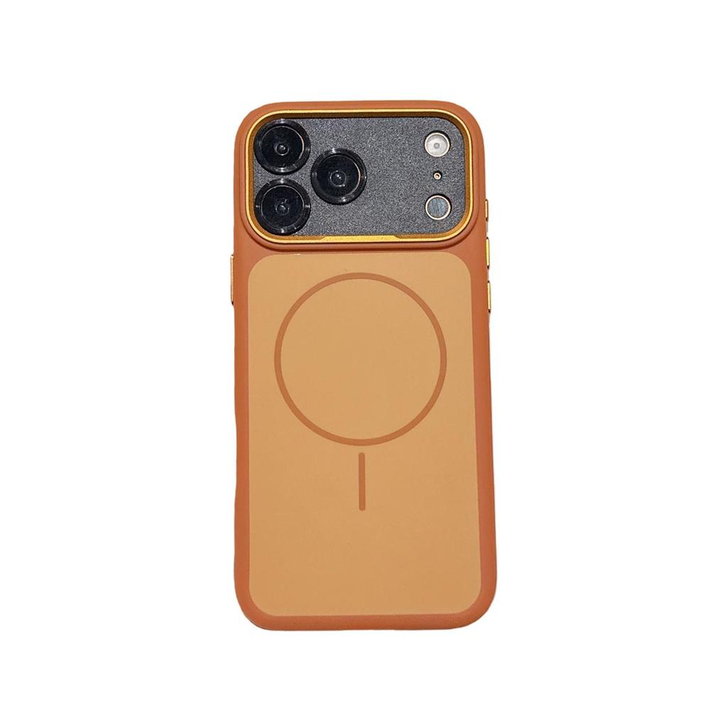 Apple 17 Pro Max Magnetic Skin-Feel Phone Case for iPhone 16: Frosted Color-Blocking with Large Window Protection