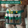 Extra Capacity Tool Apron For Gardeners Reinforced Cloth Multi Functional Pockets Comfort Fit Waist Belt