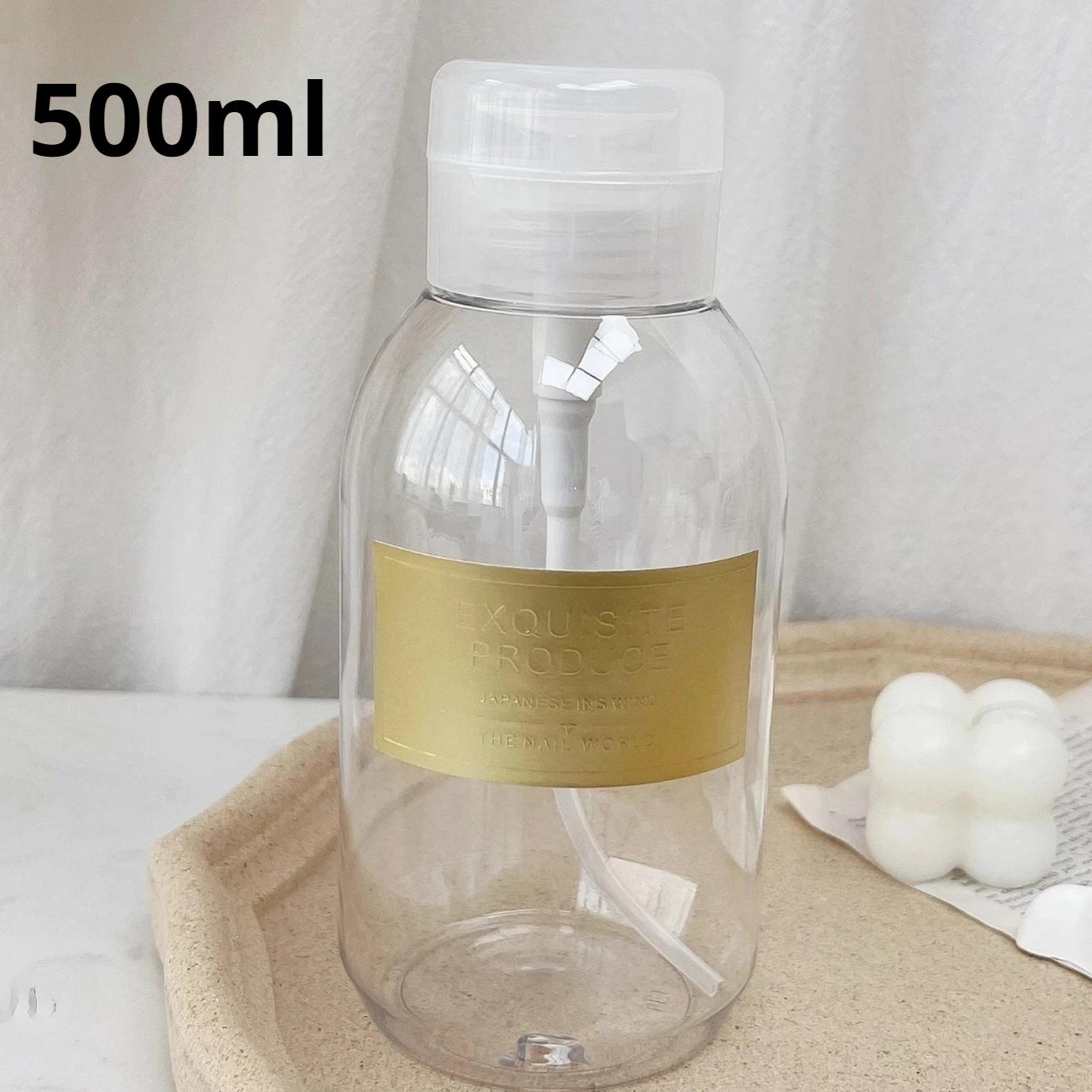 

1pc 500ML Nail Refillable Bottles Empty Press Pump Dispenser Nail Art Polish Remover Cleaner Makeup Bottle Manicure Tool