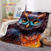 Cute Owl Eagle Birds Cartoon 3D Soft Flannel Blanket for Beds Bedroom Sofa Picnic,Throw Blanket for Cover Outdoors Leisure Gift