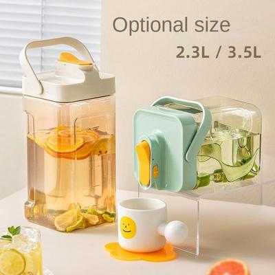 2.3/3.5L Refrigerator Cold Water Bottle Large Capacity Kettle with Faucet Iced Beverage Dispenser Kitchen Beverage Bucket