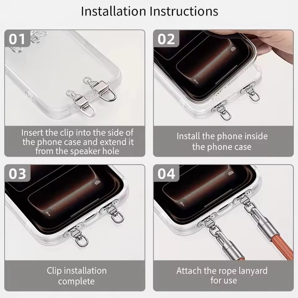 Xiaomi 1/2/4Pcs 360 Rotatable Metal Steel Phone Tether Tabs Mini Phone Lanyard Patch Gasket Connecter Piece for IPhone/Huawei/Samsung