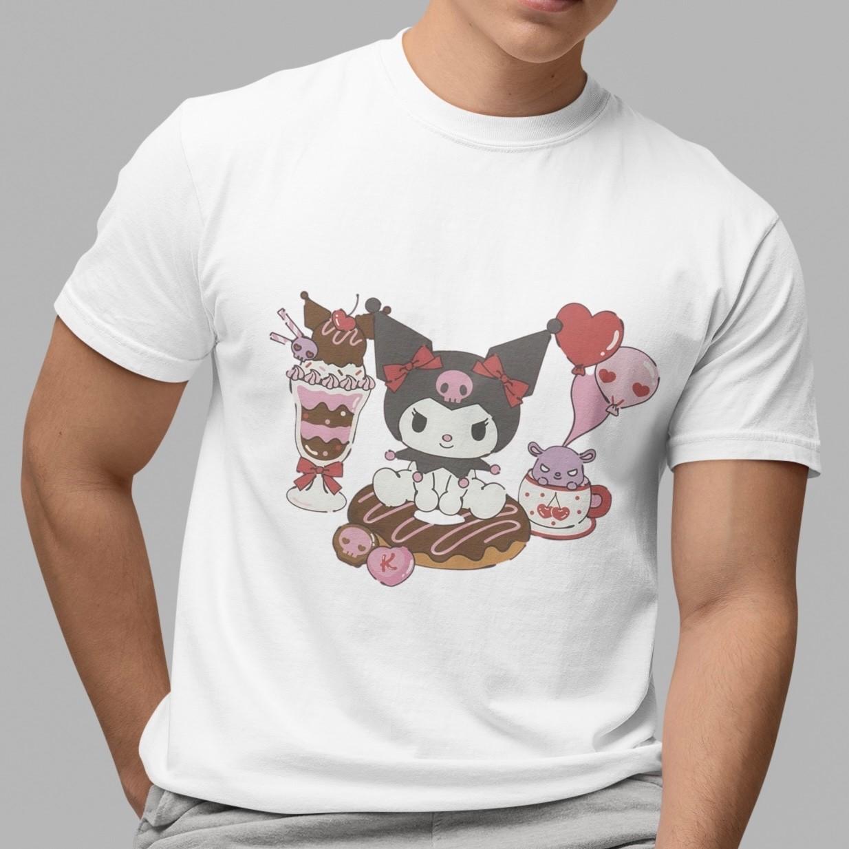 Kuromi Dessert Afternoon Tea Sanrio White Cute Graphic Kawaii T-Shirt Unisex Top XXL