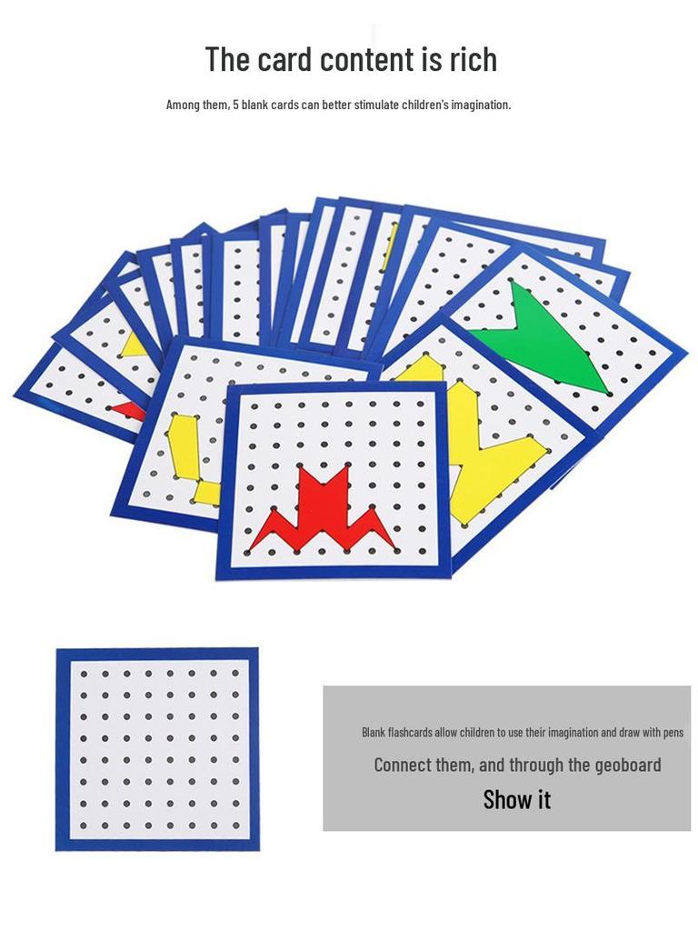 Montessori Geometric Pegboard: Creative Early Education Math Development Wooden Toy for Children.