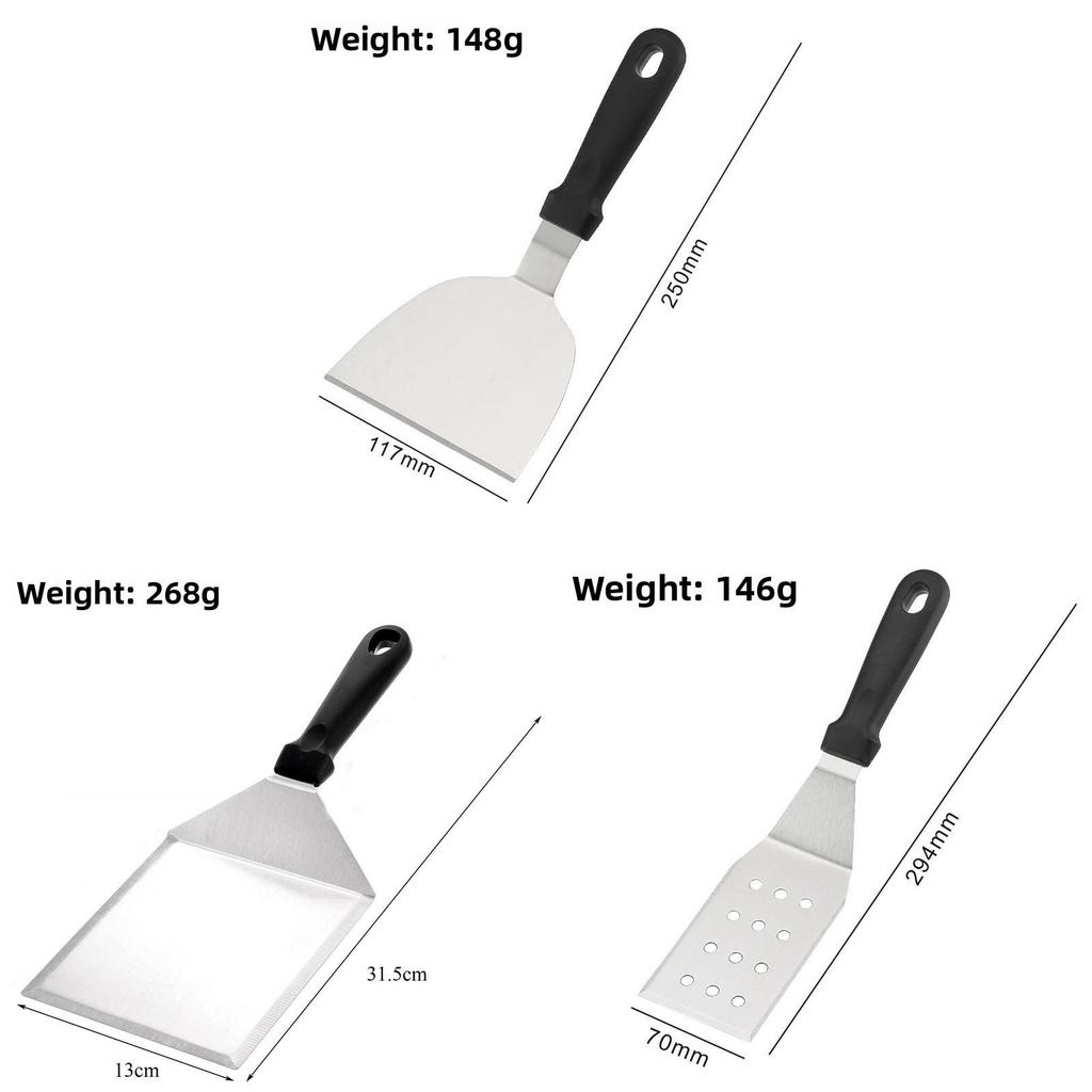 Stainless Steel Steak And Pancake Spatula With Long Handle For Home Kitchen Cooking