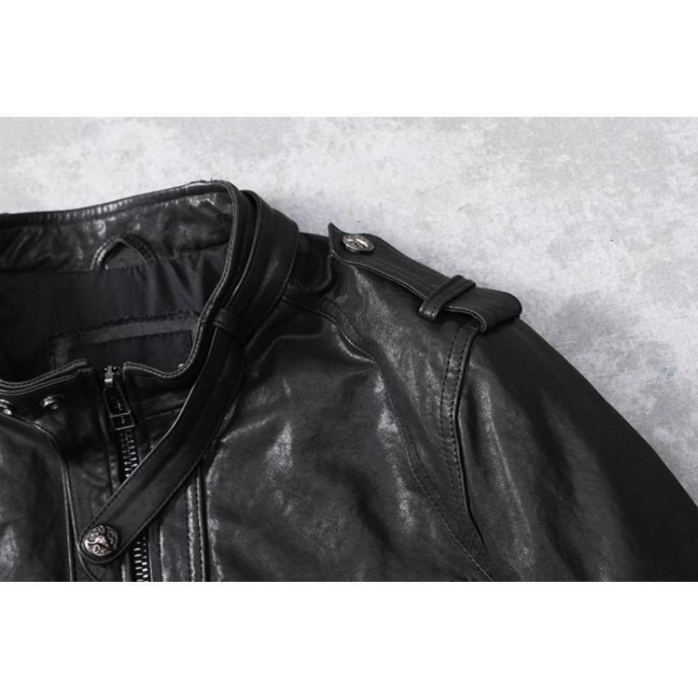 Chinese Size Men Leather Jacket Style Genuine Cowhide Soft Slim Fit Spring Autumn