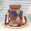 Retro Contrasting Color Women'S Bag Multi-Layer Practical Small Crossbody Bag Diamond Splicing Phone Bag Shoulder Bag