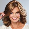 Synthetic Elegant Short Curly Wave Hair Brown Bob Wig Side Parting Bangs for Women Natural Fluffy Daily Cosplay Party