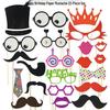 Red Lips & Glasses Party Props - Moustache Photo Booth Paper Crafts for Weddings