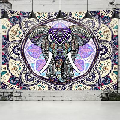 Mandala Elephant Tapestry Wall Hanging Bohemian Indian Abstract Psychedelic Pattern Printing Background Cloth Home Decor
