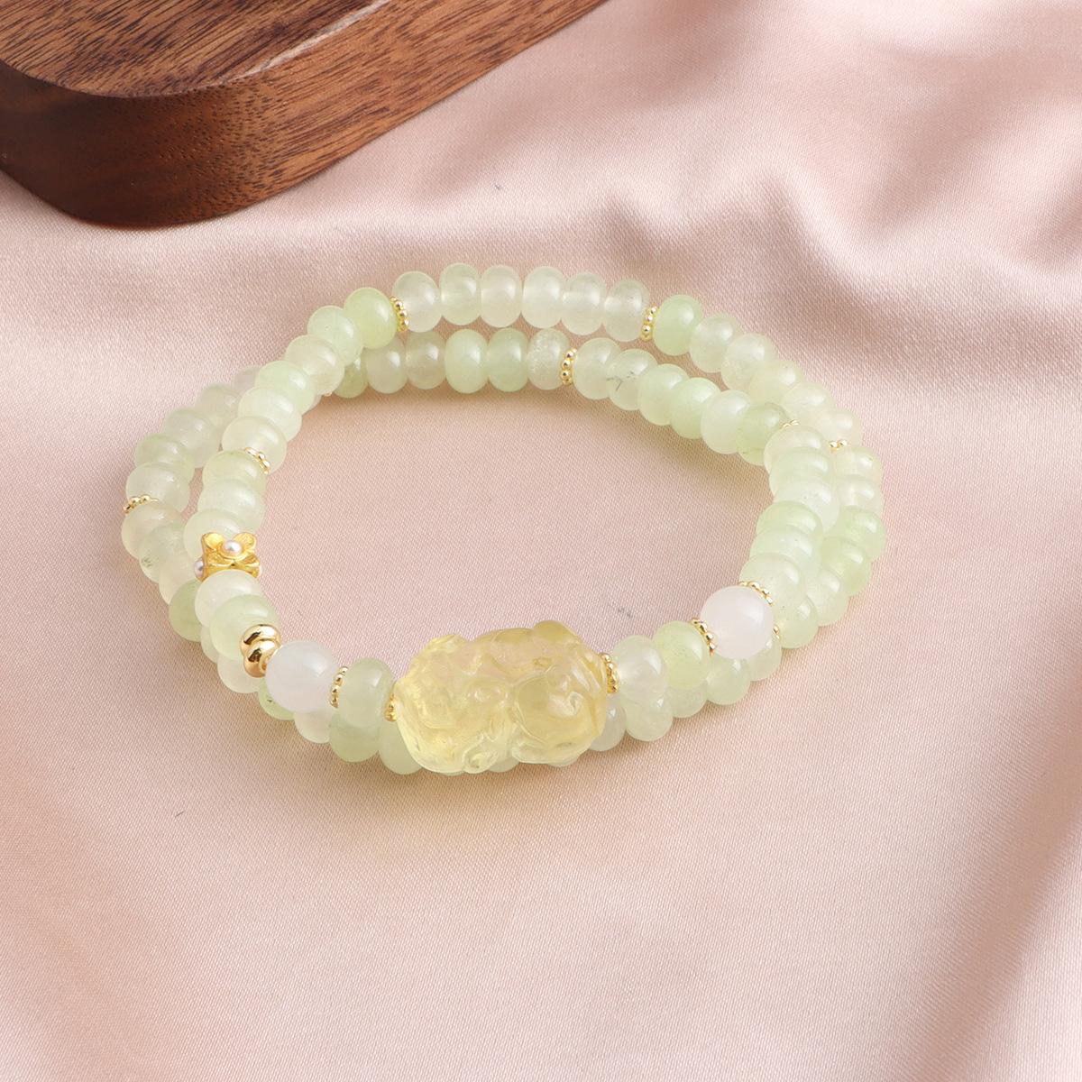 Браслет Натуральный Виноградный Камень Свежий Хрустальный Браслет Халцедон Пиксиу Цветок Бренд Мода Свежий Дофамин