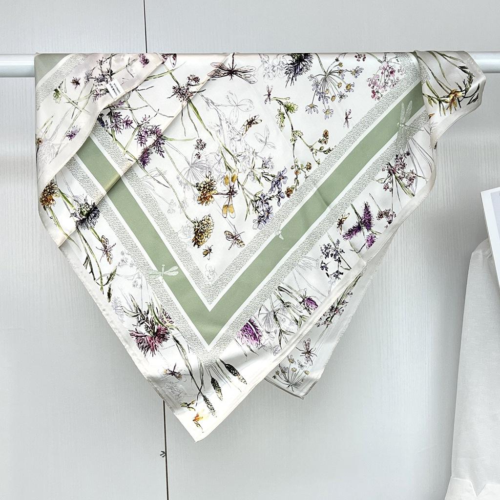 Pañuelo Cuadrado de 70 cm Pañuelo de Seda Accesorios para Mujer Pañuelo de Decoración Profesional Pañuelo Casual de Verano con Protección Solar Pañuelo para la Cabeza