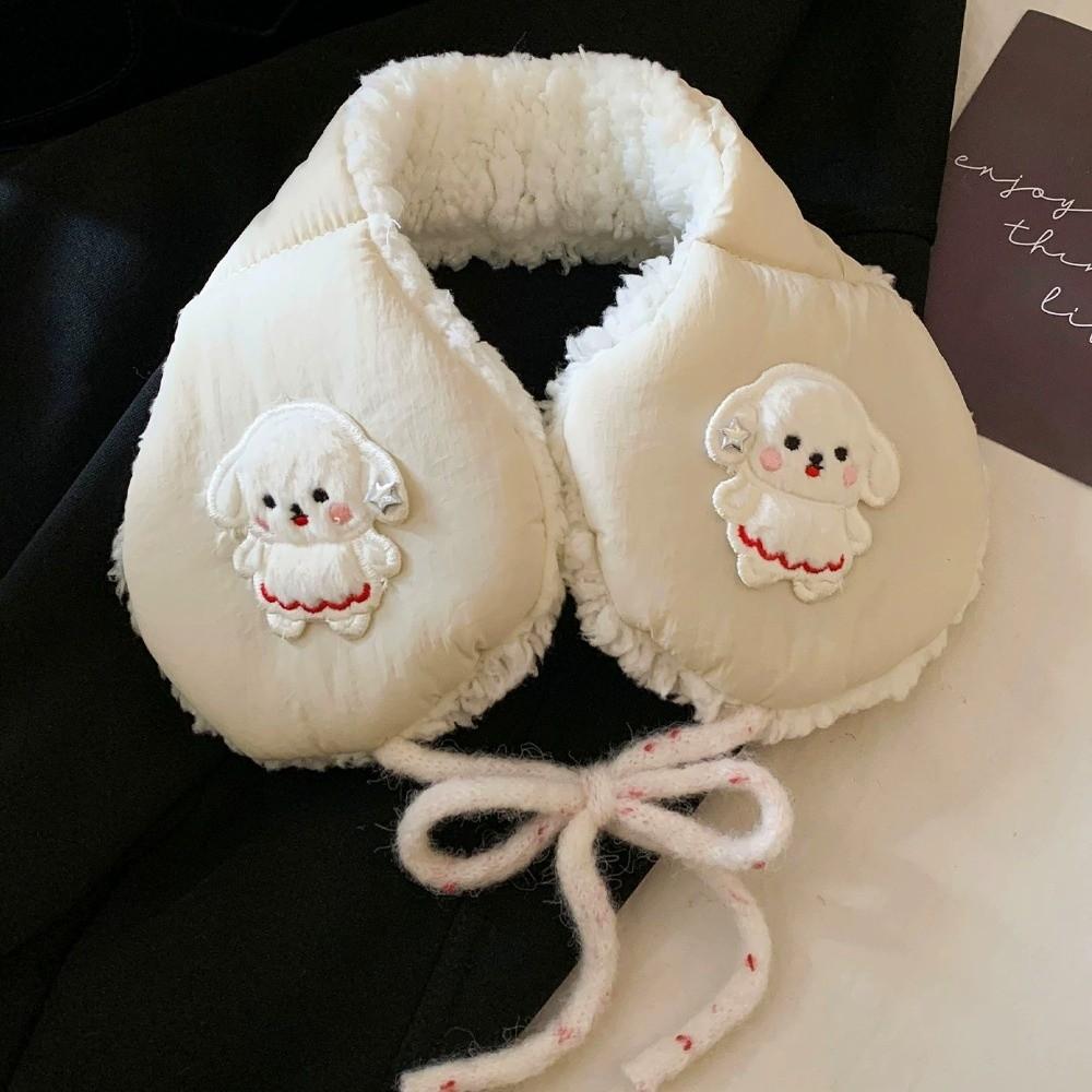 Neck String Pink Bunny Puppy Mittens Fleece Lined Thick Warm Gloves Cold Weather