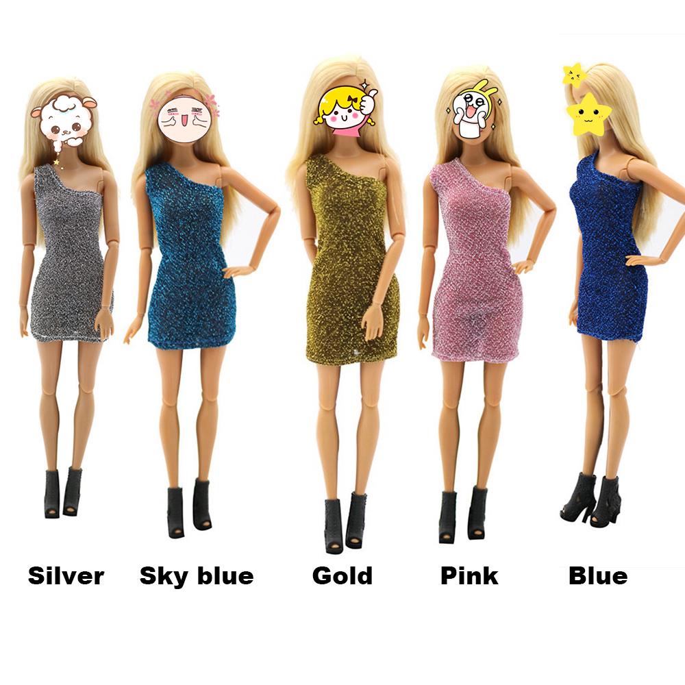 

Модная одежда для куклы Монохромное вечернее платье на одно плечо Кукла Юбка Аксессуар для детской игрушки