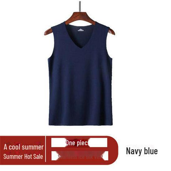 Men's Ice Silk Seamless Sleeveless Vest - Summer Sportswear Waistcoat