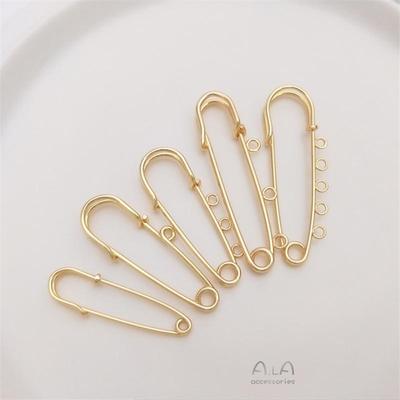 14K Gold Plated Multi-Hanging Pendant Brooch Buckle - Colorfast Accessories for DIY Handmade Projects