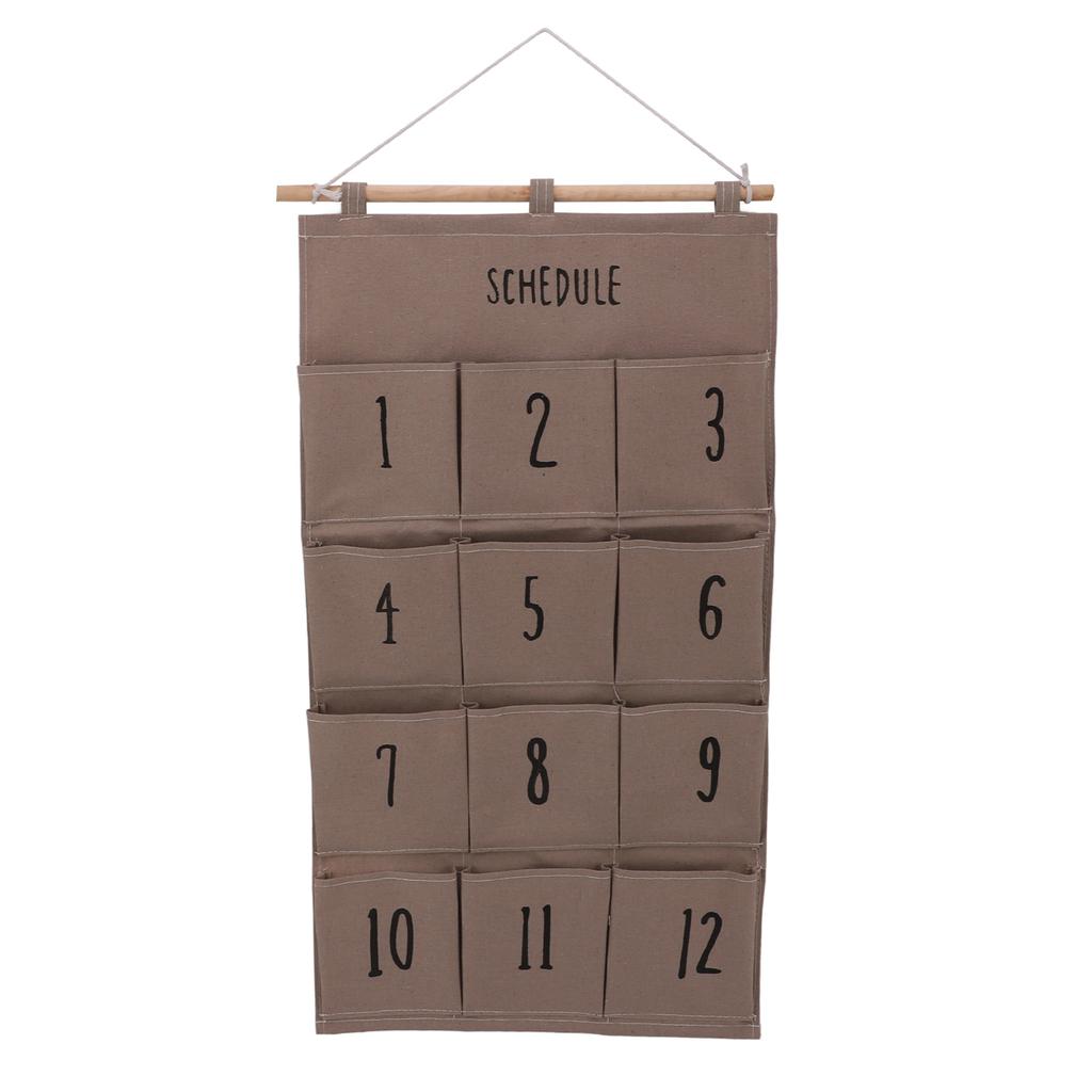 12 Pockets Hanging Organizer Space Saving Wall Hanging Storage Bag Easy Installation Fabric Hanging