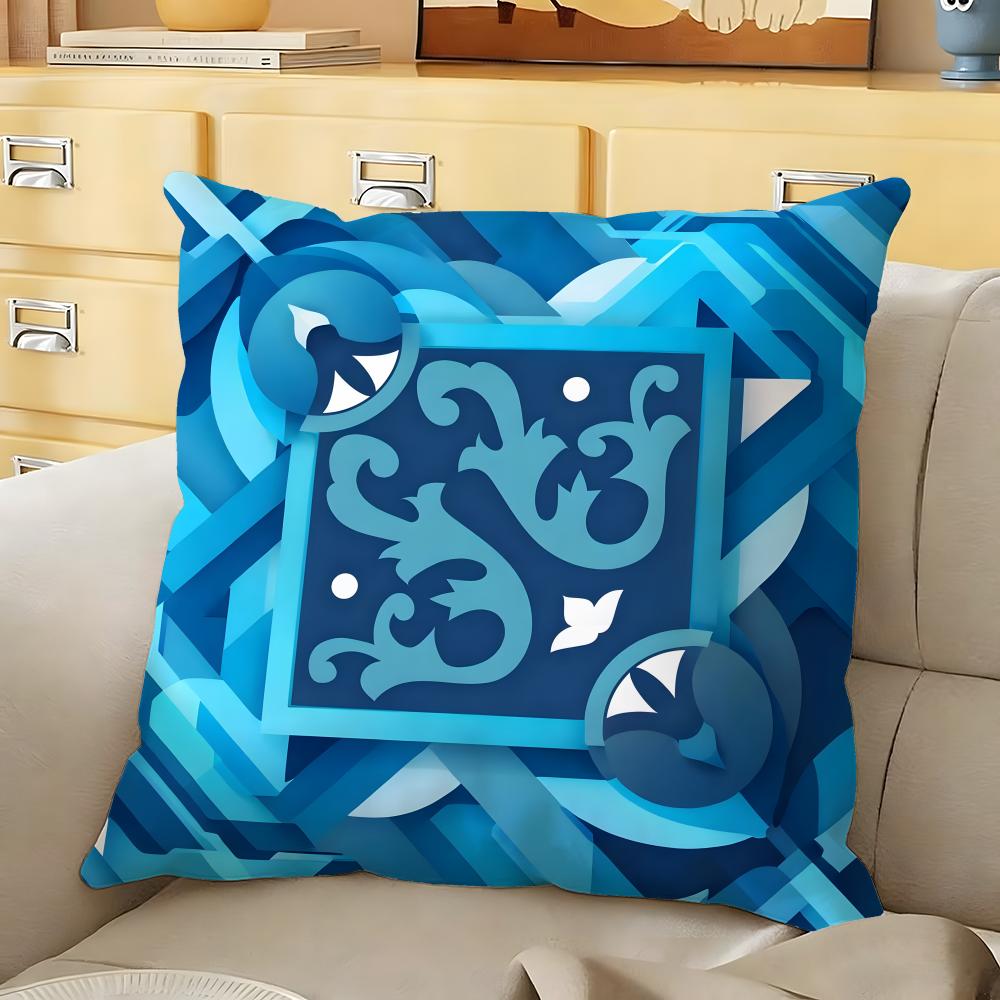 Exotic Portuguese Pattern Cushion Cover Soft Durable Reversible Pillow Cover Home  Car MultiScene Daily Comfort Pillowcase