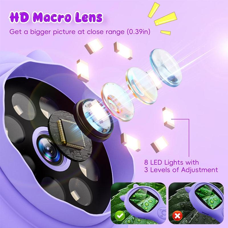 Handheld Digital Microscope 500X USB Supports 64GB Memory Insect Coin Magnifier Portable Microscopes Children Educational Toy