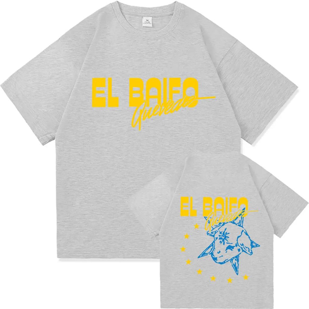Rapper Quevedo 2026 El Baifo Double Sided Print Tshrit Mens Womens Comfort Cotton Summer Clothing Oversized Short Sleeve Tshrits
