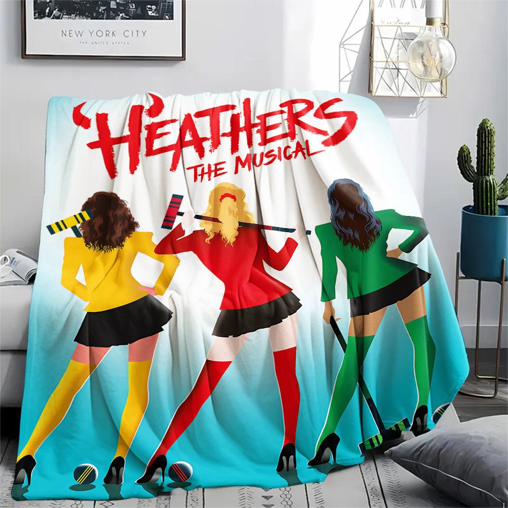 1PC Heathers Print Flannel Blanket, High quality All Seasons, Home Decor, Warmth and Comfort, Perfect for Christmas Gifts