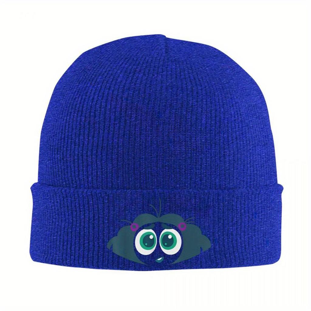 Inside Out Envy Costume Big Face Knitted Hat Autumn Winter Skullies Beanies Warm Cartoon Anime Cap Female Male Acrylic Skullcap