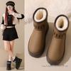 2025 New Style Waterproof Girls' Snow Boots - Plus Velvet, All-Season Leather Short Boots