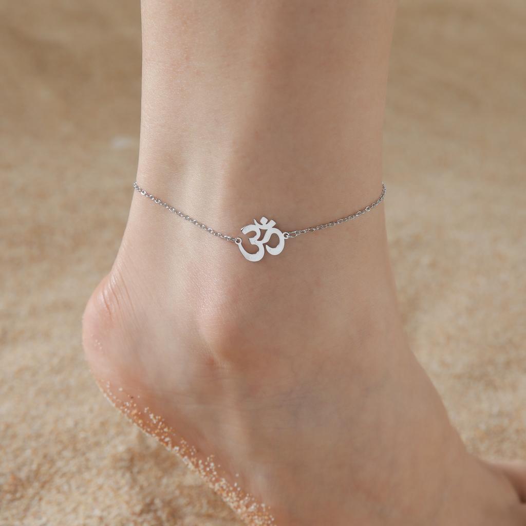Double Layer Beaded Yoga Anklet Charm Design Women's Beach Accessory Romantic Ankle Bracelet