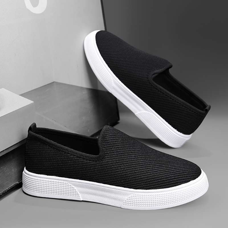Men's shoes are breathable and comfortable in summer, deodorant canvas shoes, men's one-pedal cloth shoes, versatile thick-soled lazy casual board sh