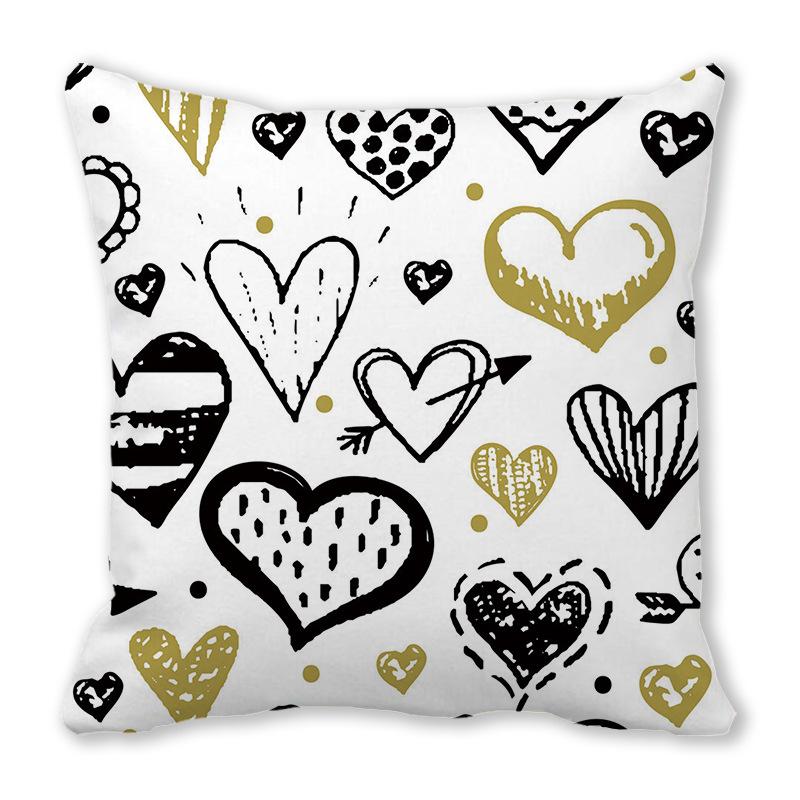 Home Decor Valentine's Day Love Patterns Pillow Covers Pattern Cushion Cover Suitable for Sofa Bedroom Car Pillow Cover