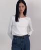 38COMEONCOMMON Symbol Boat-Neck Long Sleeve T-Shirts (White)
