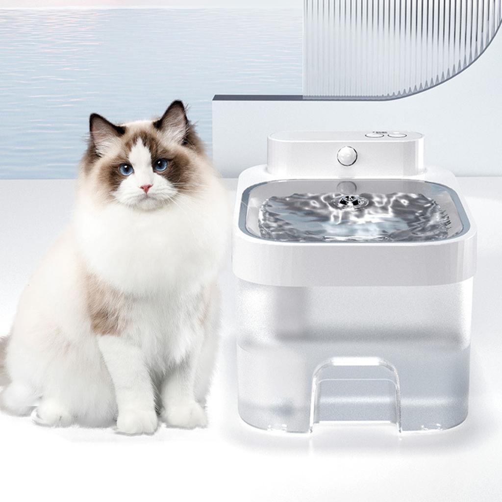 Kedi Su Çeşmesi Otomatik Sessiz Su Sebili Kablosuz Çift Çalışma Modları Kapalı Kediler için Akıllı Çeşme