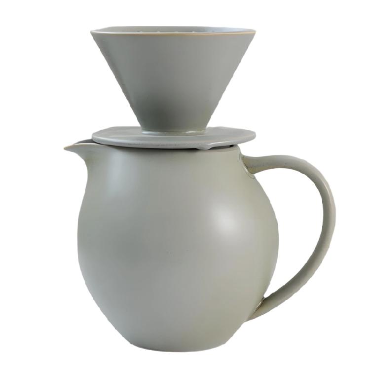 Klassischer Keramik-Kaffeefilter mit geräumiger 830-ml-Kanne, Kaffeemaschine mit großem Fassungsvermögen, Brauset für mehrere Tassen