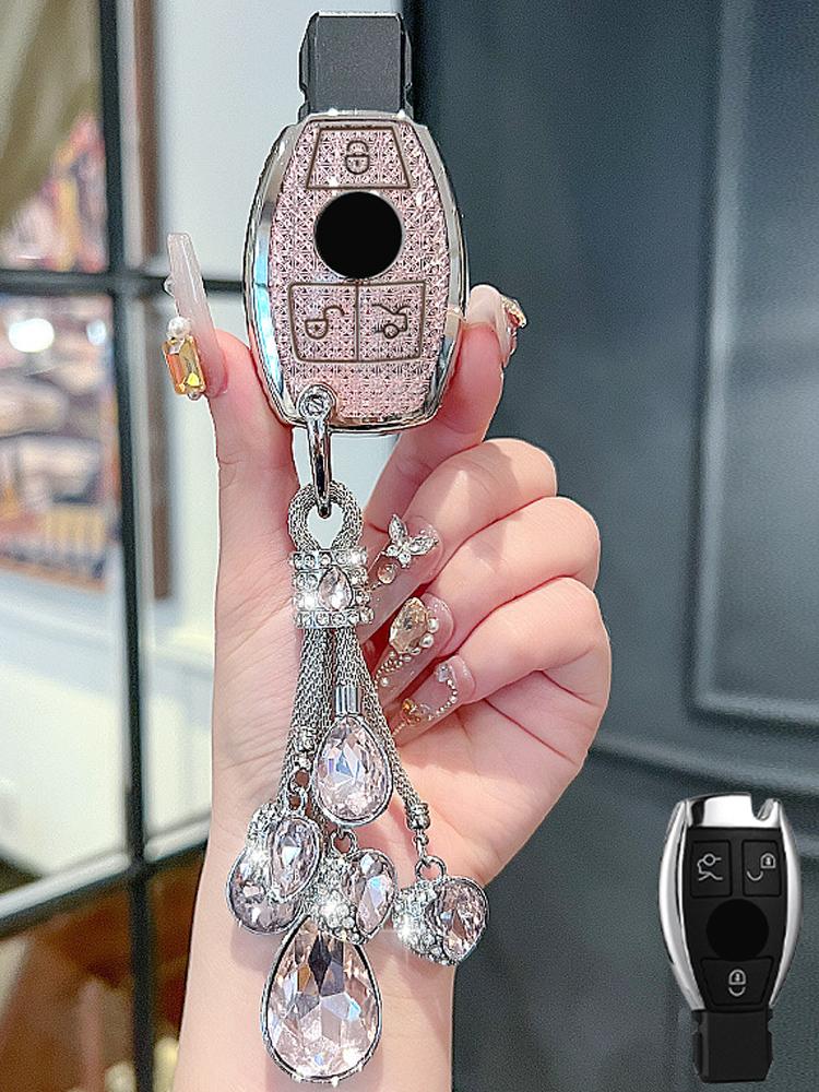 Pink Diamond Style TPU for Mercedes Benz A B C E Class GLS GLA GLK GLC CLS CLA AMG W204 W205 W212 W463 W176 Car Key Case Cover