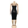 Damen Spaghettiträgerkleid mit Spitze und Pailletten für Herbst und Winter - Europäischer Nachtclub-Stil