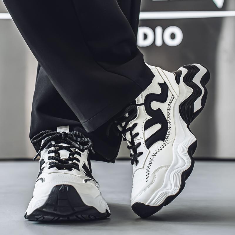 New Fashion Men 's Four Seasons Comfortable Thick Sole Shoes Students BoysTrending Soft Sole Breathable Casual Running Sneakers