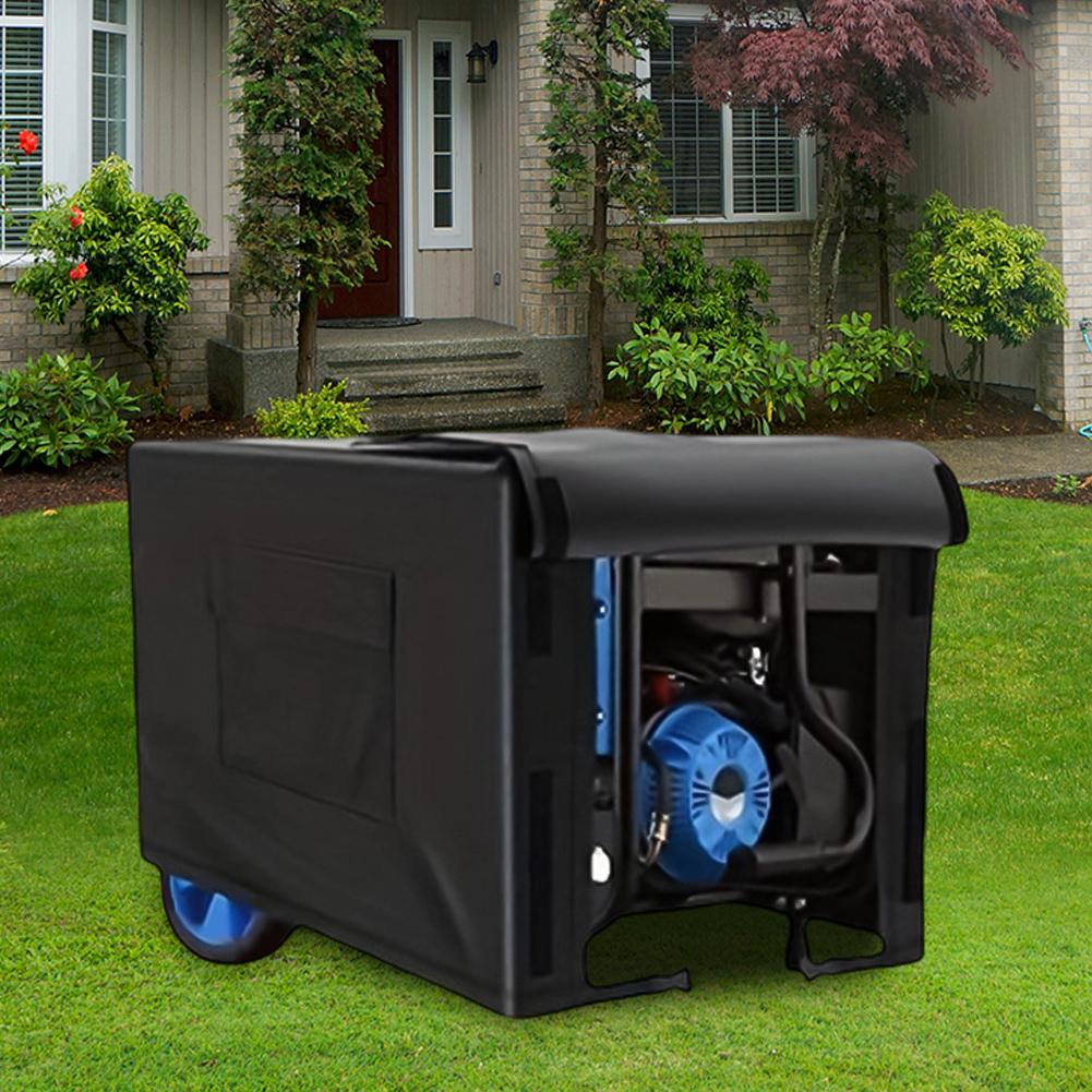 Portable Generator Cover, 210D Oxford Fabric Adjustable With Flaps Featuring Sticker Closures Protective Cover Accessories