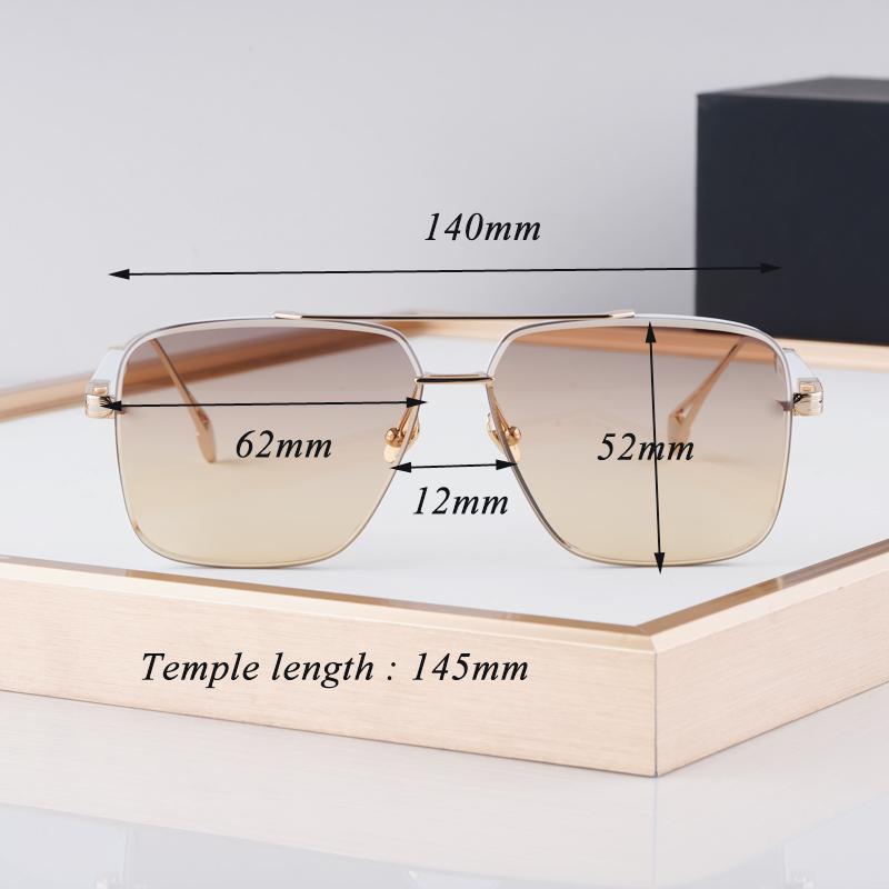 Z26 Champagne Gold Desinger Sunglasses for Men Women Alloy Big Square Gradient  Anti-reflective UV400 Fashion Gafas THE GEN I