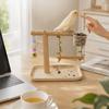Durable Parrot Tray Rack Wooden Bird Platform Food Box Bird Feeding Station Rack  Training Tool