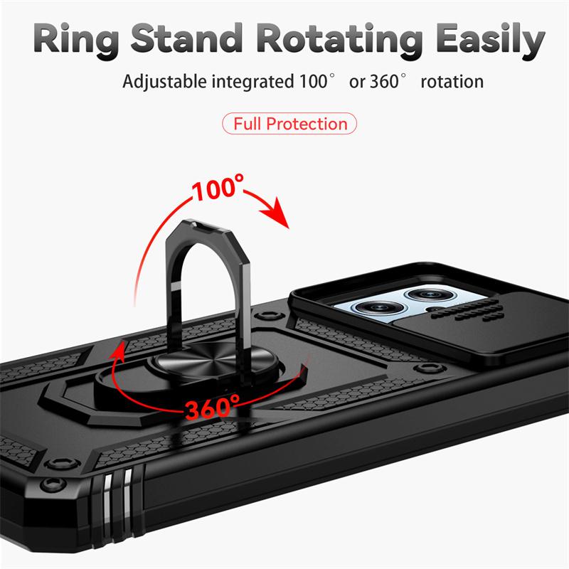 For Xiaomi Poco X4 GT 5G Case Magnetic Holder Ring Armor Cases For Poko Little X4 GT X4GT PocoX4 GT 5G Slide Lens Protect Cover