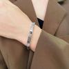 Luxurious Heart Love Forever Titanium Steel Couple Bracelet for Women - Classic, Stylish, and Versatile.