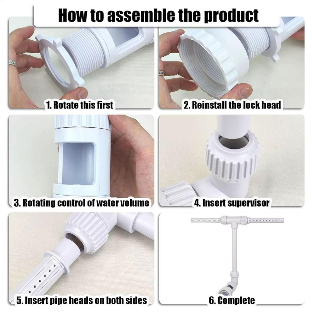 Water Fountain For Pool Pool Sprinkler Fountain Glow In The Dark High-Pressure Double Nozzle Cooler Adjustable Height Spray