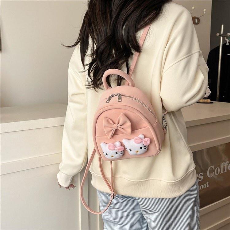 Sweet Doll And Bow Lace Decoration Student Mini Backpack Daily For