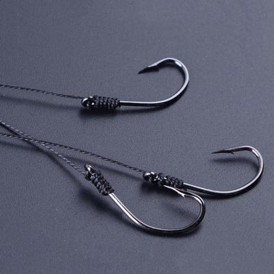 1Pc/5 Hooks With Pe Line Manual Binding Anti-Wrapping Tied String Hooks Angle For Sea Ice Fishing Hung On Connecting Swivel