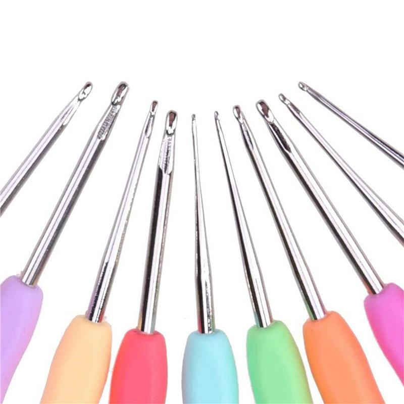 20Pcs Small Size Lace Crochet Hooks (0.5-2.75Mm), Ergonomic Crochet Hooks Set With Soft Grip Handle For Thread