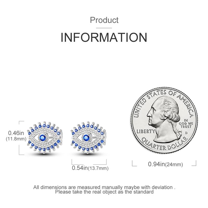 925 Sterling Silver Turkey's Evil Eye Zircon Stud Earrings For Women Party Jewelry Birthday Gift
