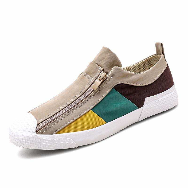 Jamron Heren Effen Kleur Slip On Canvas Schoenen Mode Casual