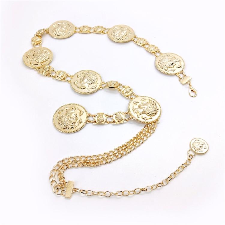 Elegant Waist Belt Aesthetic Head Charm Photo Props Belt for Jeans Dress Belt Body Jewelry Metallic Chain